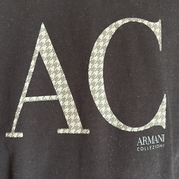Armani Collezioni Black Tee with AC Logo/ Size XXL - Picture 2 of 5
